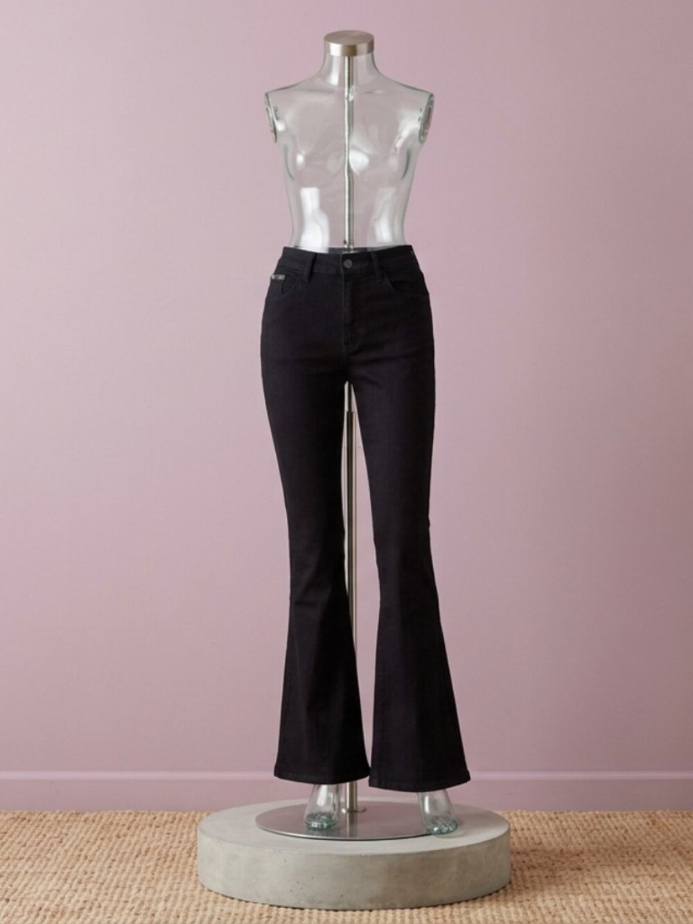 LEI Low Rise Flare Y2K Retro Faux Suede Flare Pants Black Junior's Size 3